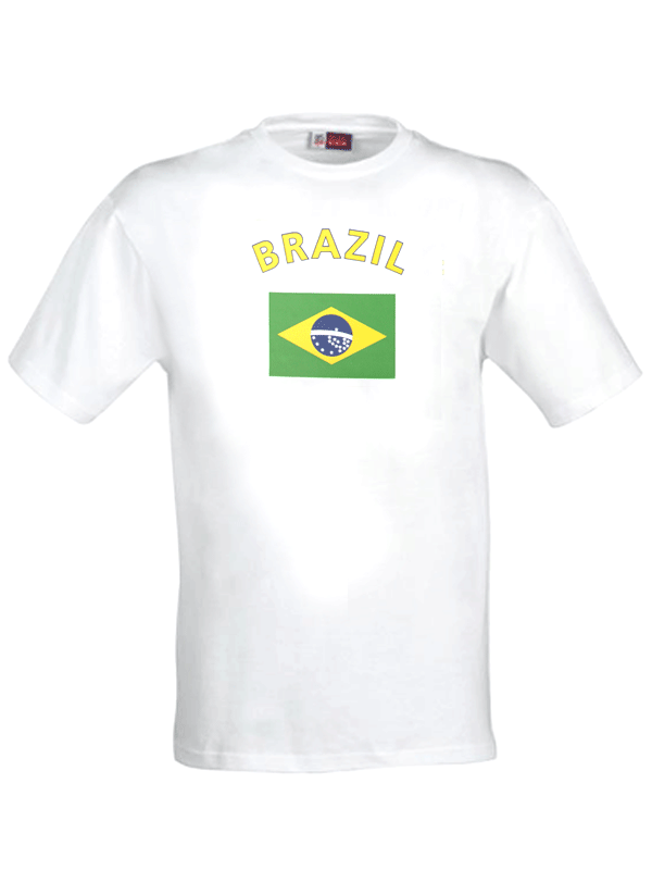 Brazil t-shirt met vlag Brazilie versiering Bellatio
