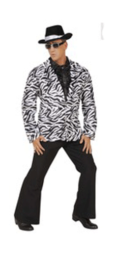Colbert jasje met zebra print Pooier verkleedkleding Widmann
