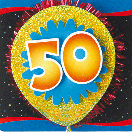 50 jaar 3D button ballonvorm 50 jaar versiering Bellatio