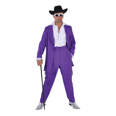Pimp outfit paars voor heren Pooier verkleedkleding Bellatio
