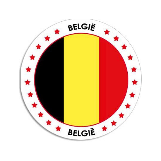 10x Belgie sticker rond 14,8 cm landen decoratie