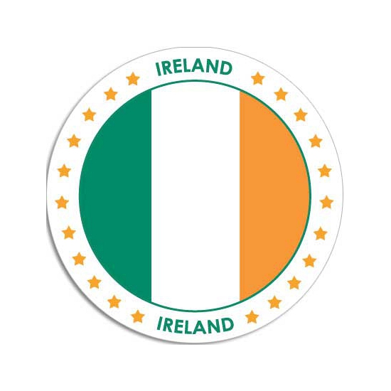 10x Ierland sticker rond 14,8 cm landen decoratie