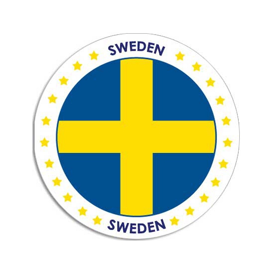 10x Zweden sticker rond 14,8 cm landen decoratie