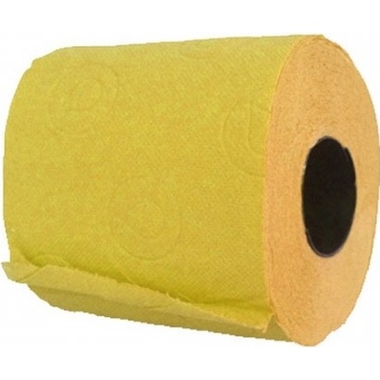 12x Geel toiletpapier rol 140 vellen