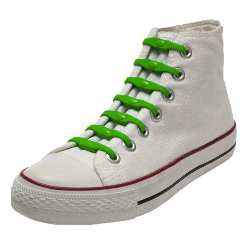 14x Shoeps elastische veters groen voor kinderen/volwassenen