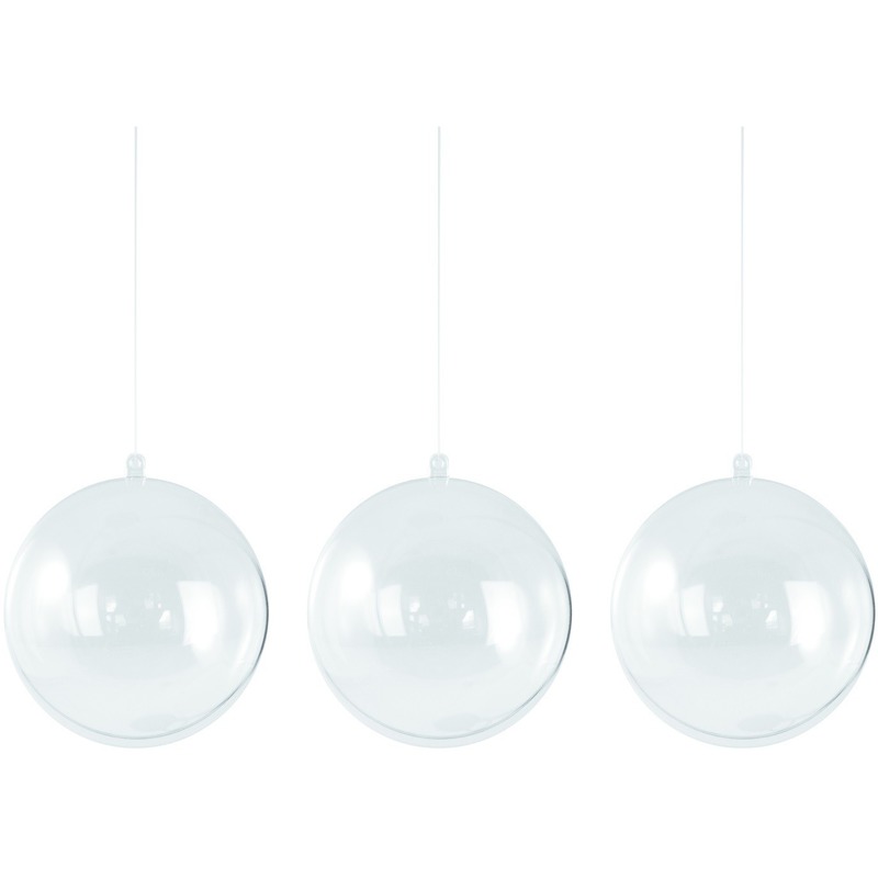 15x Transparante DIY kerstballen 12 cm