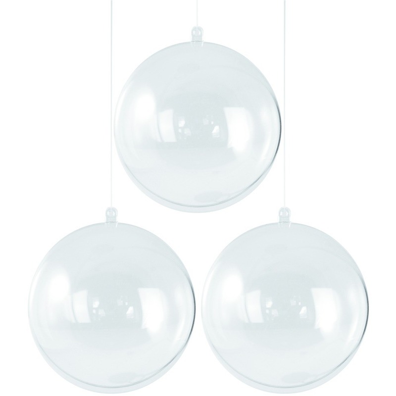 15x Transparante hobby-DIY kerstballen 5 cm