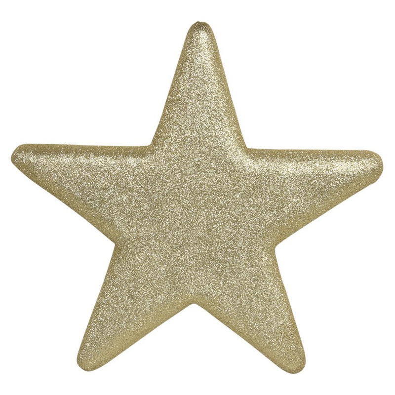 1x Grote gouden glitter sterren kerstversiering-kerstdecoratie 25 cm