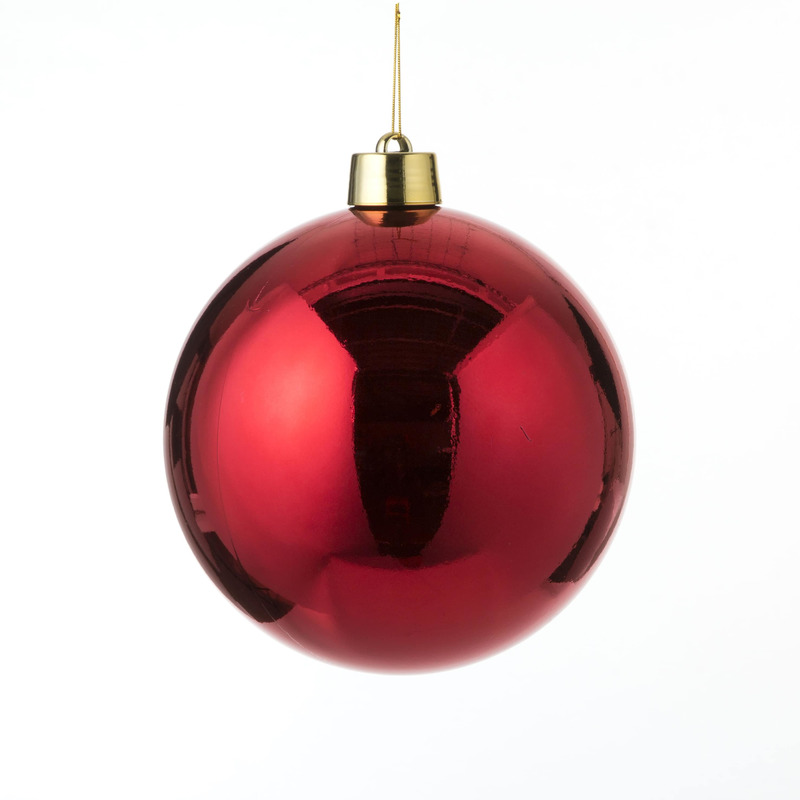 1x Grote kunststof decoratie kerstbal rood 25 cm