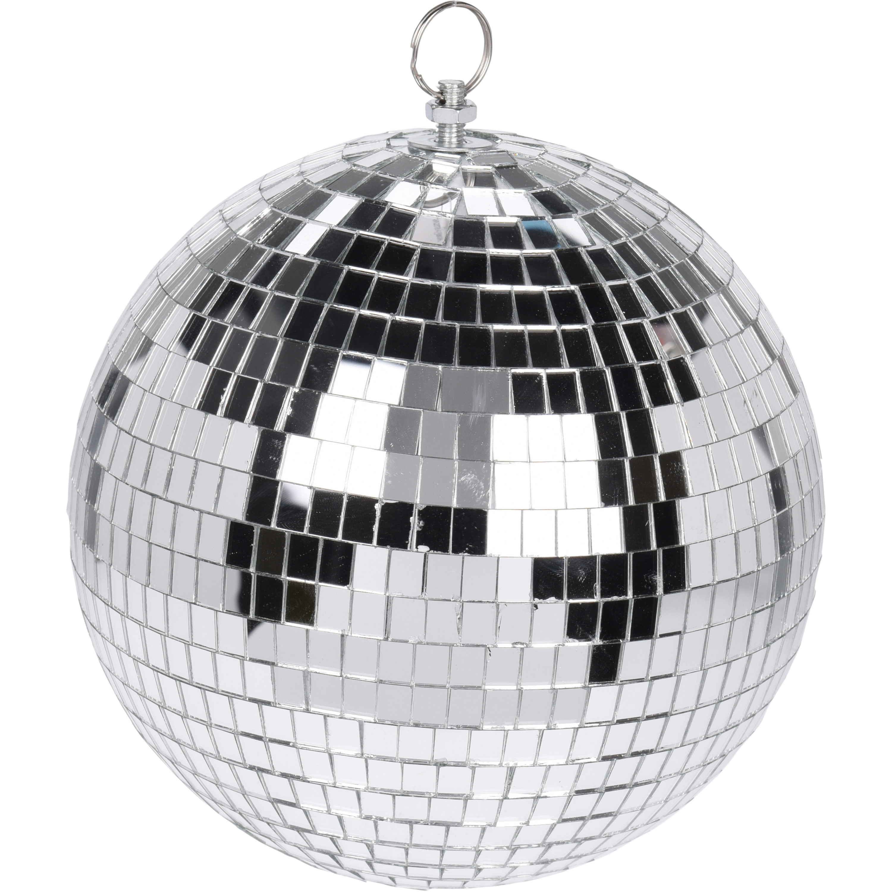 1x Grote zilveren disco kerstballen discoballen-discobollen glas-foam 18 cm