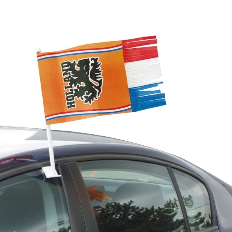 1x Oranje Holland autovlag voetbal supporter 30x35 cm