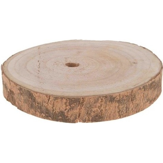 1x Woondecoratie ronde boomschijf 20 cm van Paulowna hout