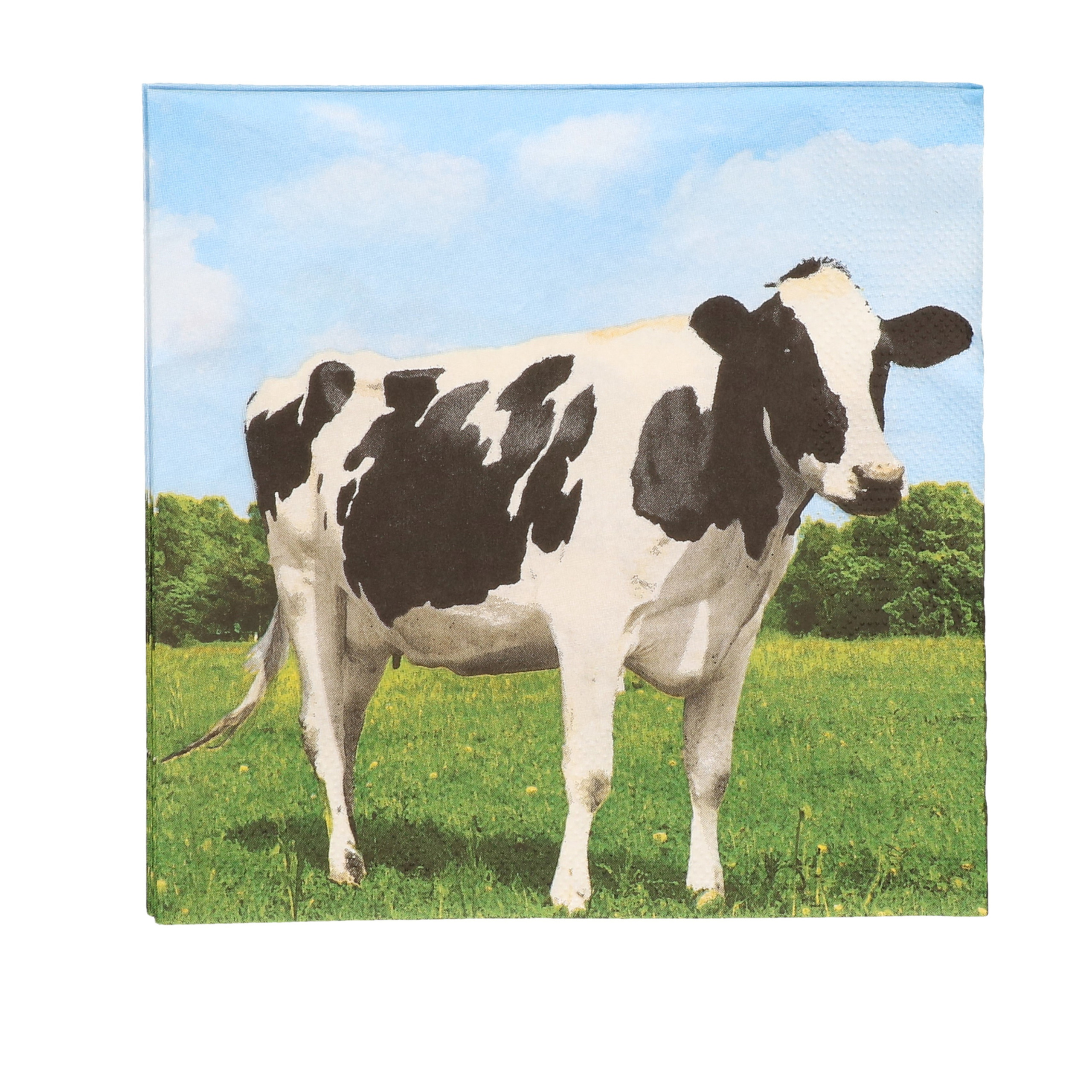 20x Boerderij thema servetten met koeien print 33 x 33 cm