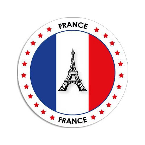 20x Frankrijk sticker rond 14,8 cm landen decoratie