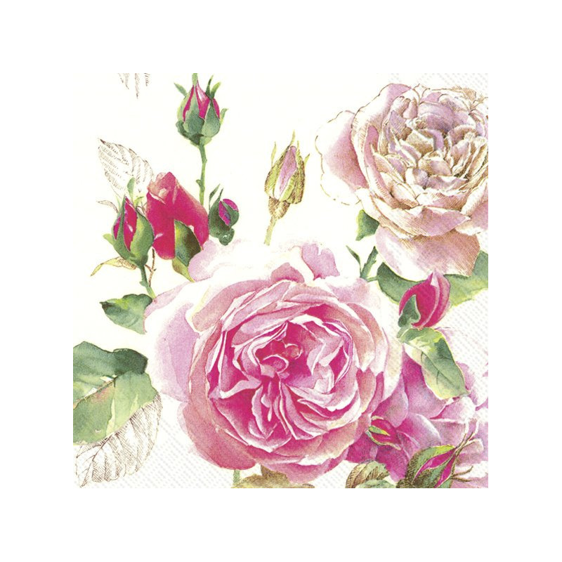 20x Gekleurde 3-laags servetten rozen 33 x 33 cm