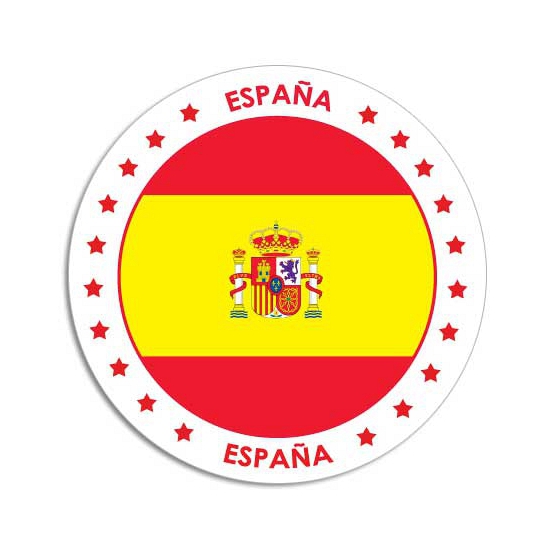 20x Spanje sticker rond 14,8 cm landen decoratie