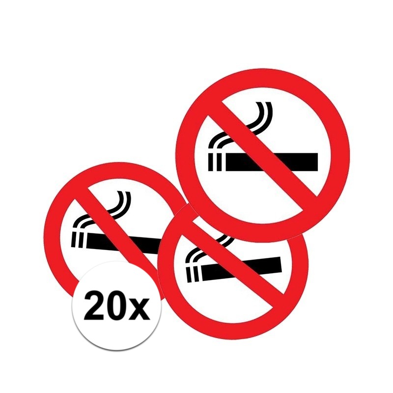 20x Sticker verboden te roken
