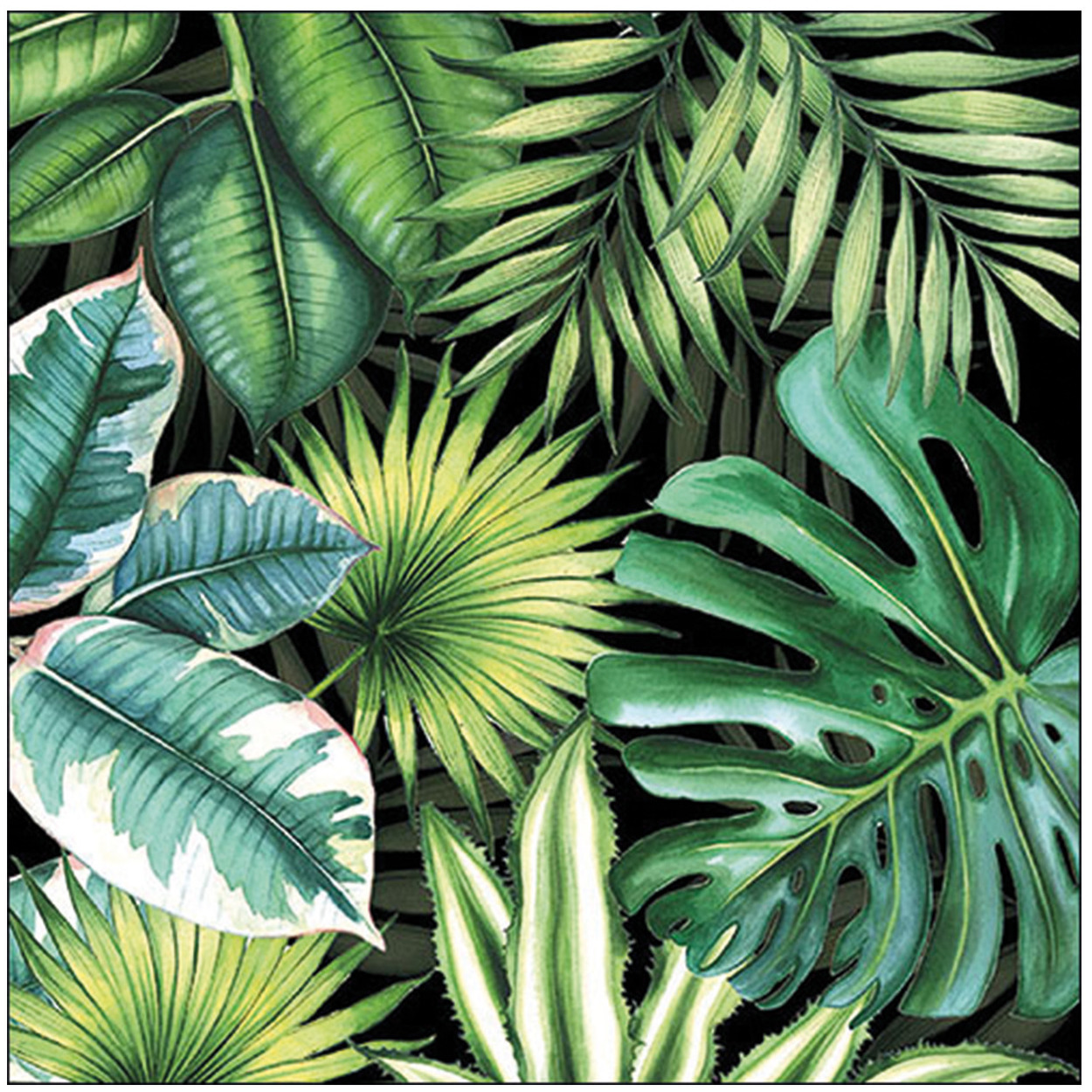 20x Tafel diner/lunch servetten 33 x 33 cm Tropische bladeren jungle print