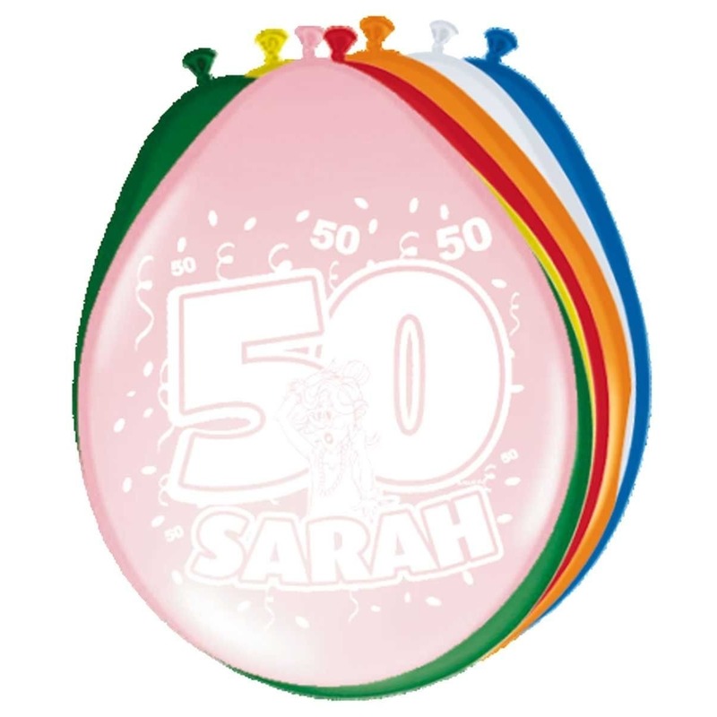 24x stuks Ballonnen versiering 50 jaar Sarah