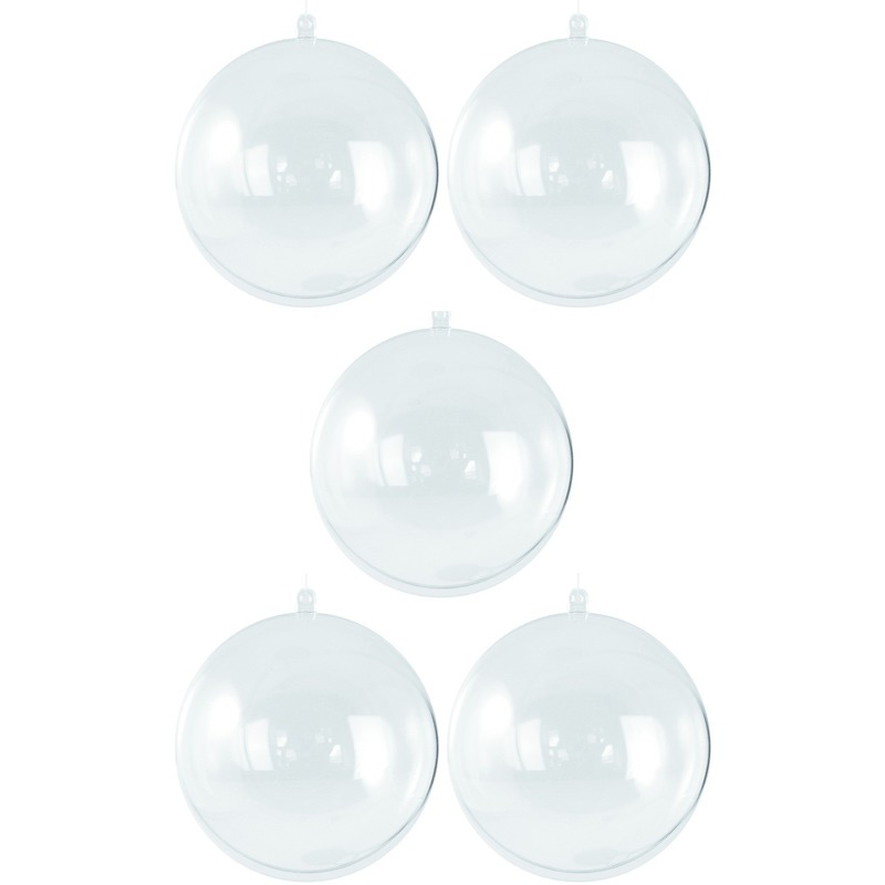 25x Transparante hobby-DIY kerstballen 10 cm