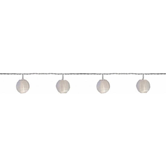 2x Buiten feestverlichting lichtsnoer witte lampionnen 7,2 m