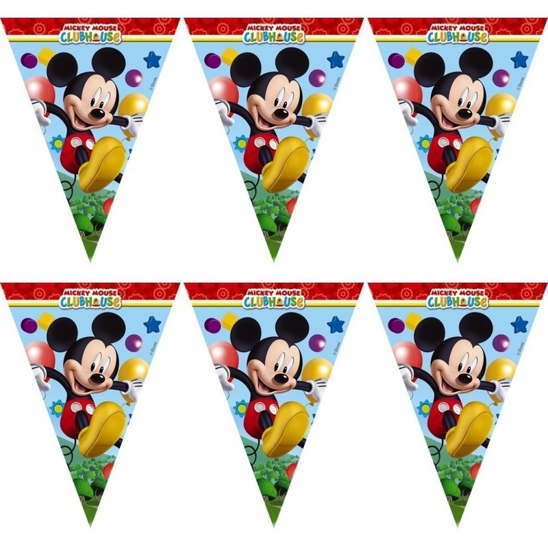 2x Mickey Mouse vlaggenlijnen 2,3 meter