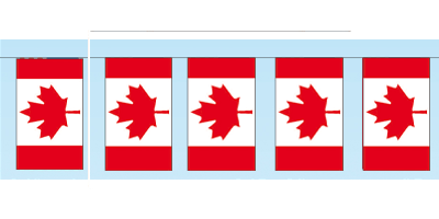2x Papieren slingers vlaggetjes Canada 4 meter
