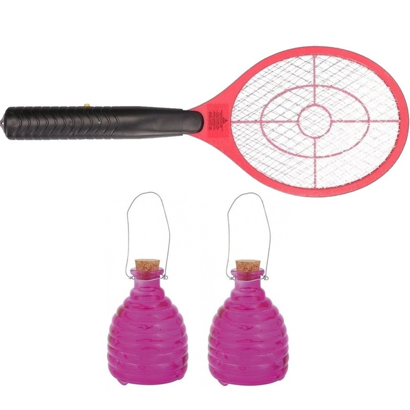 2x Roze wespenvangers met wespenmepper-vliegenmepper