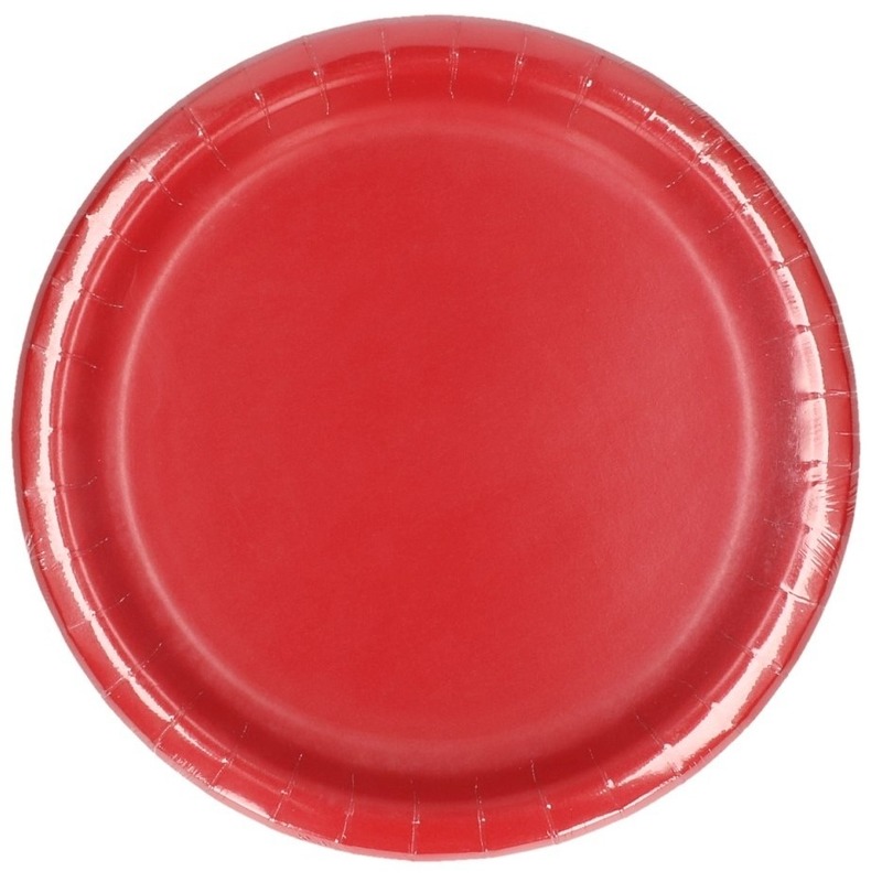 32x Rode bordjes van karton 23 cm