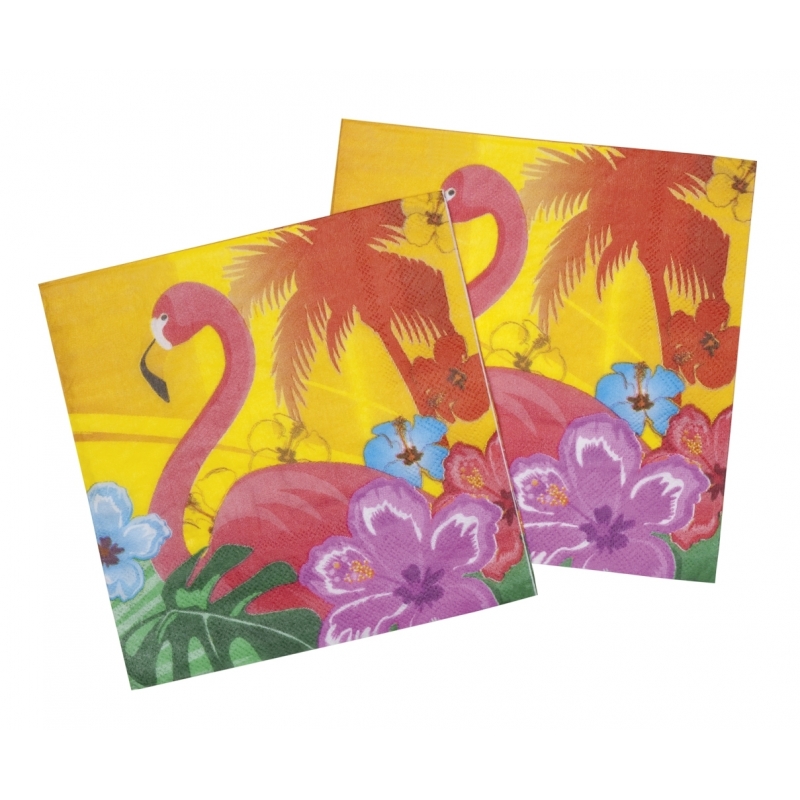 36x stuks Party servetten hawaii hibiscus thema
