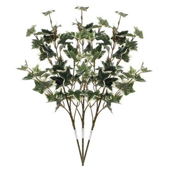 3x Groen/geelbonte Hedera/klimop kunsttakken kunstplanten 50 cm