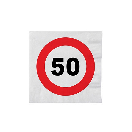 48x stuks Stopbord thema servetten 50 jaar
