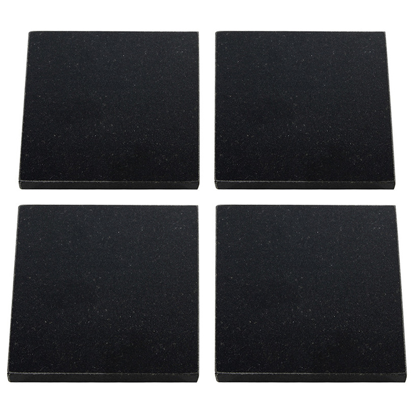 4x Vierkante onderzetters van graniet-steen 10 x 10 cm