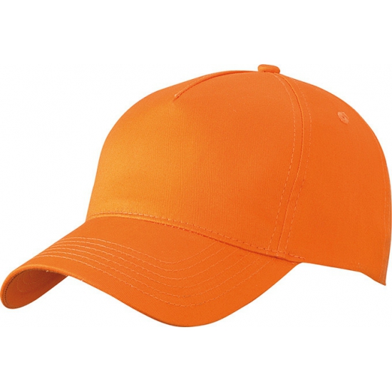 5-panel baseball petjes /caps in de kleur oranje voor volwassenen