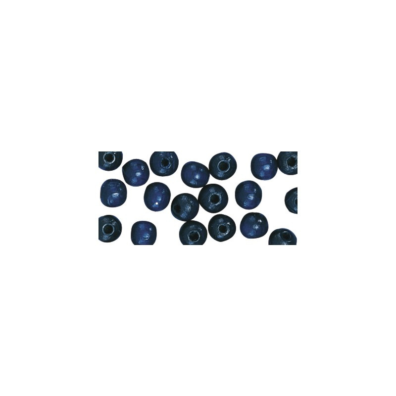 52x donkerblauwe houten kralen 10 mm