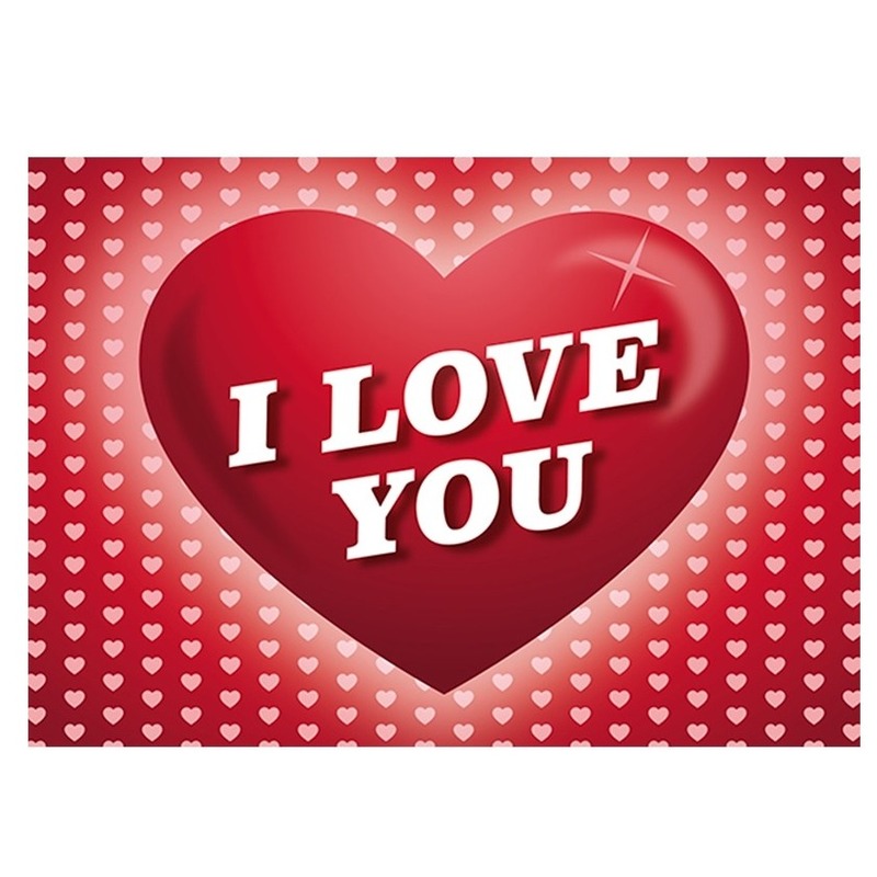 5x Romantische Valentijnskaart I Love You ansichtkaart