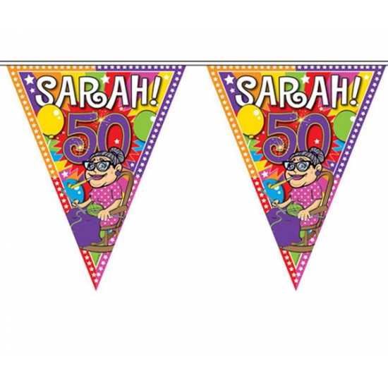 5x Sarah 50 jaar vlaggenlijn 10 meter