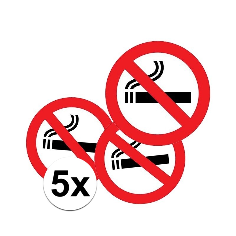 5x Sticker verboden te roken