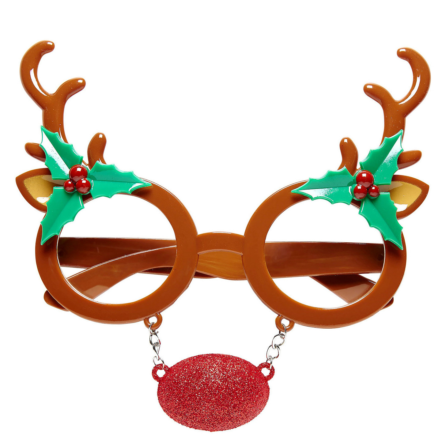 5x stuks rendier bril-feestbril kerst accessoires