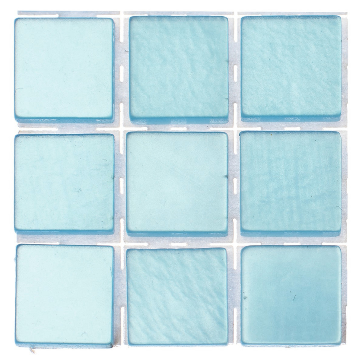 63x stuks mozaieken maken steentjes-tegels kleur lichtblauw 10 x 10 x 2 mm