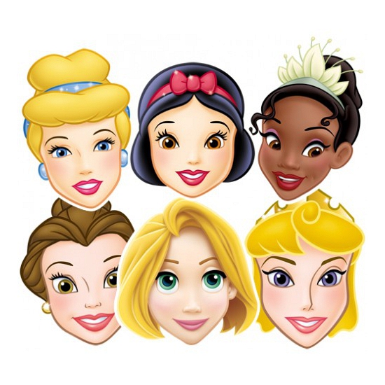 6x Disney Prinsessen verkleed maskers