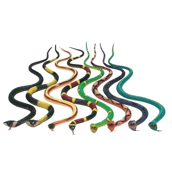 8x Plastic speelgoed dieren slangen 30 cm