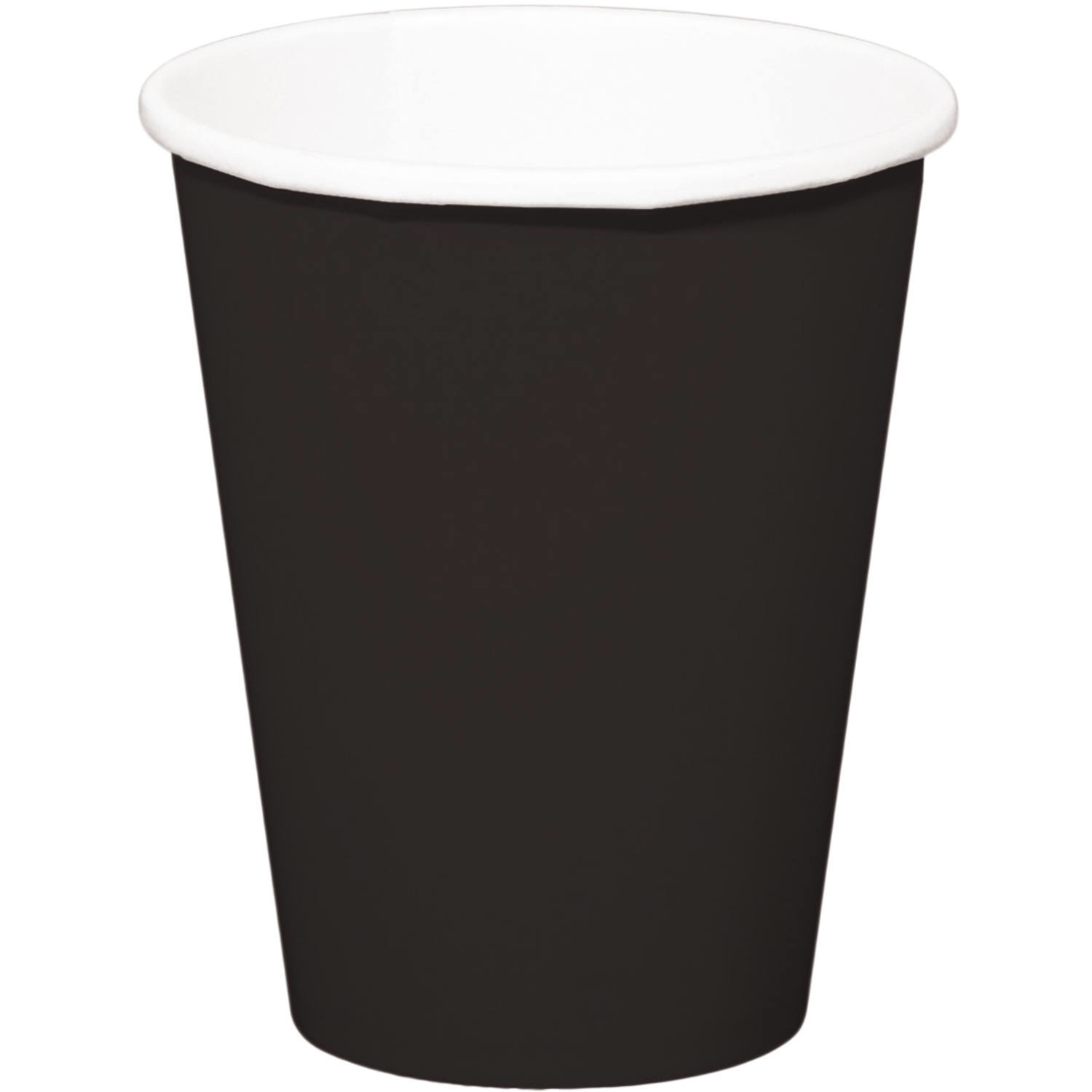 8x stuks drinkbekers van papier zwart 350 ml