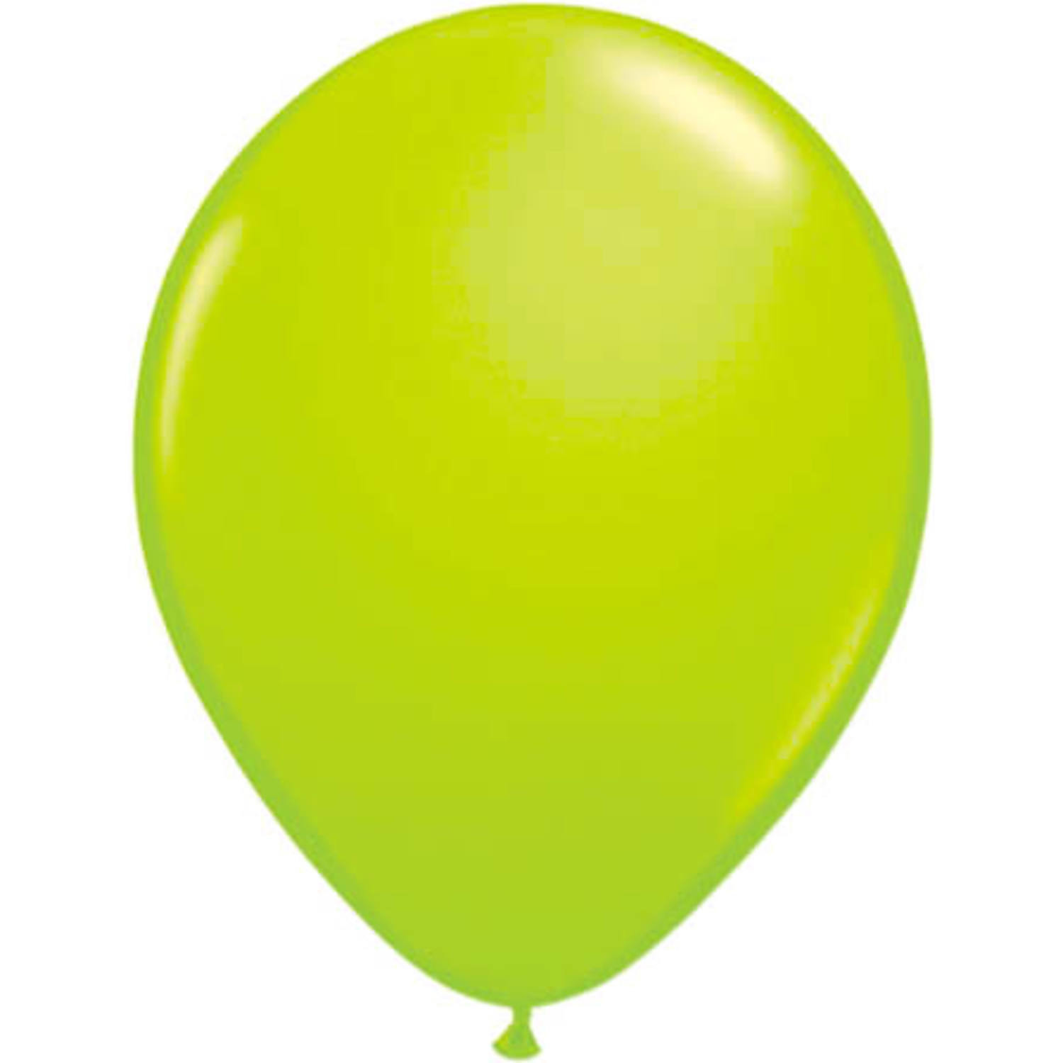 8x stuks Neon fel groene latex ballonnen 25 cm