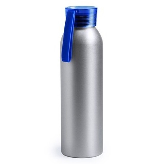 Aluminium drinkfles/waterfles met blauwe dop 650 ml