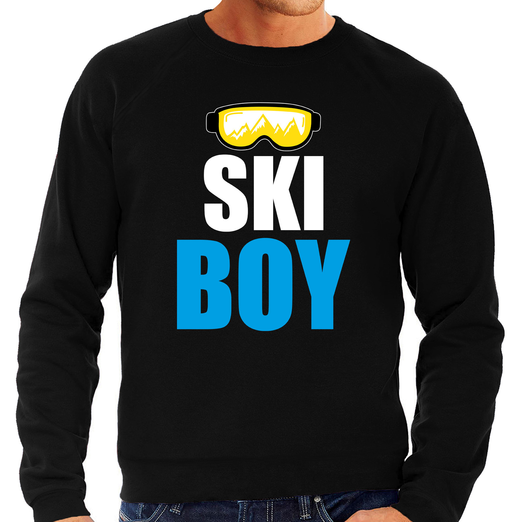 Apres ski sweater Ski Boy zwart heren Wintersport trui Foute apres ski outfit