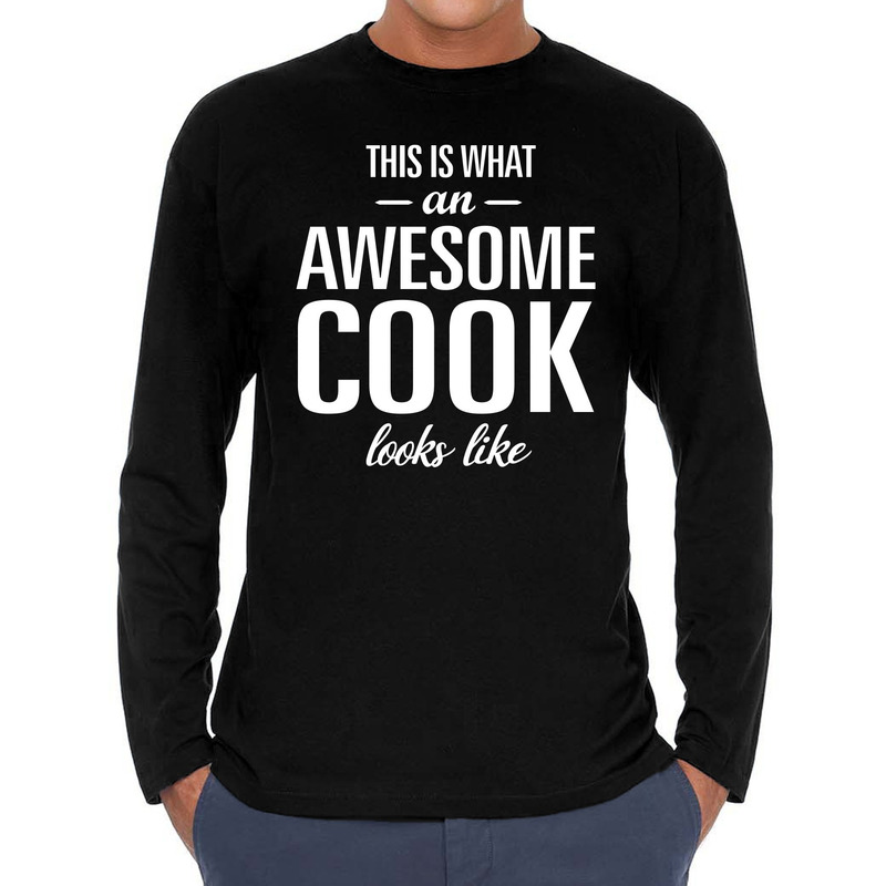 Awesome cook-kok cadeau t-shirt long sleeves heren