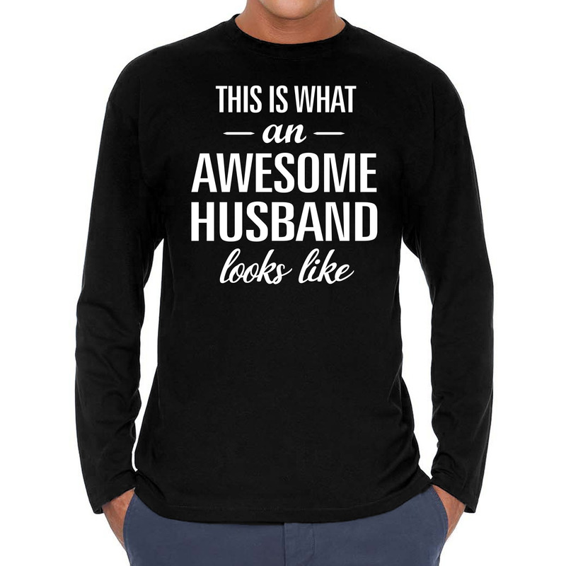 Awesome husband-man cadeau t-shirt long sleeves heren
