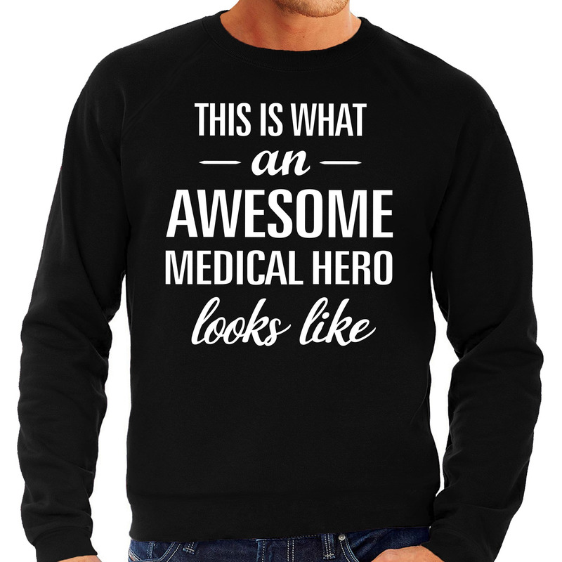 Awesome medical hero cadeau sweater-trui zwart voor heren