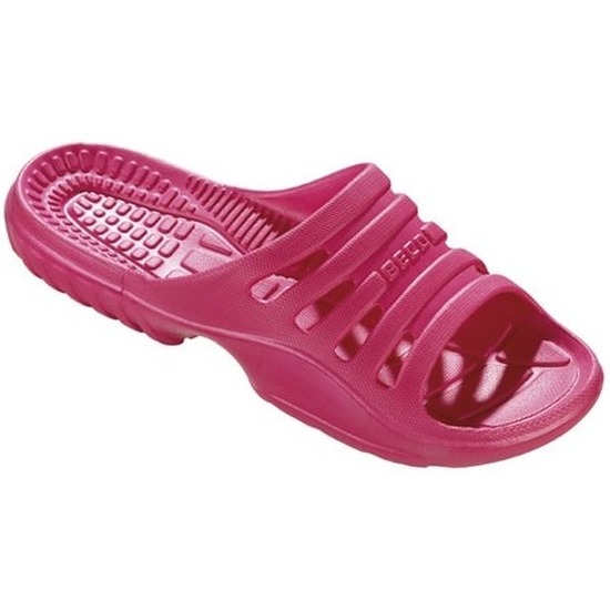 Bad-sauna slippers met voetbed roze dames
